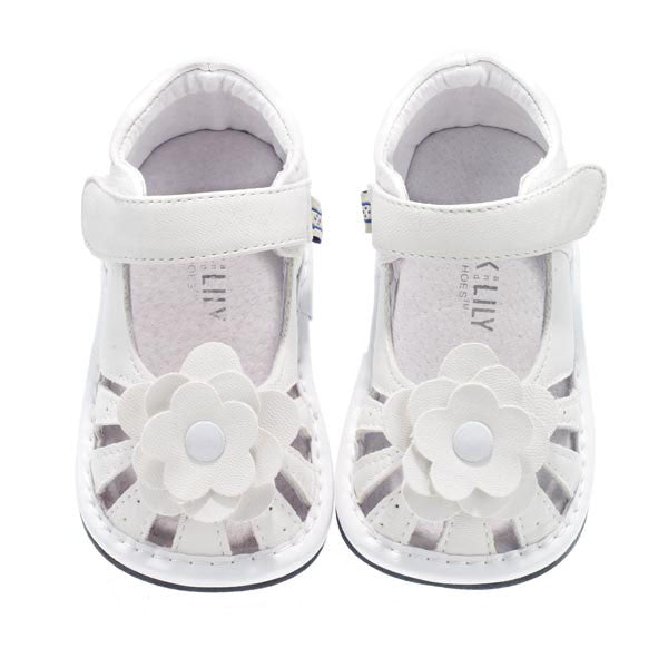 White Flowered sandals