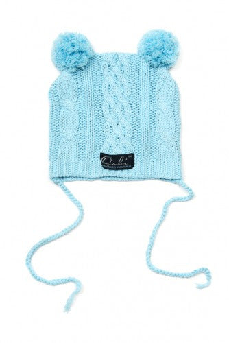 Cable Knit Beanie blue