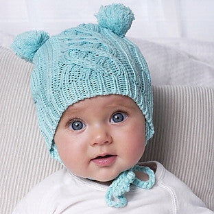 Cable Knit Beanie blue