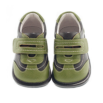 Wide strap Trainer in Olive and Brown