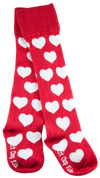 Red White Hearts Thigh High Socks