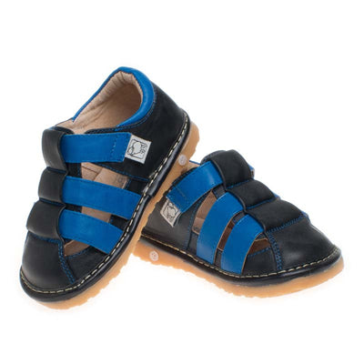 Jude Squeaky Sandals Black and Blue