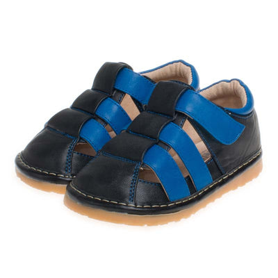 Jude Squeaky Sandals Black and Blue