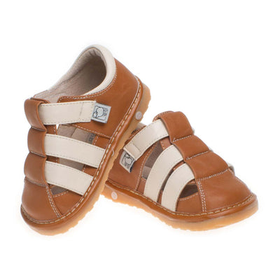 Jude Squeaky Sandals In Tan