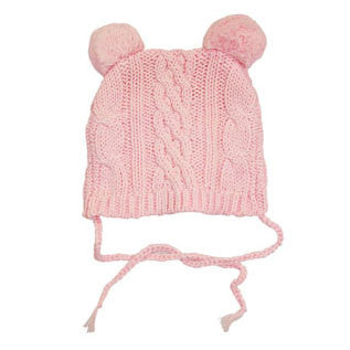 Cable Knit Beanie Pink