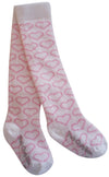 White with pink hearts thigh high socks