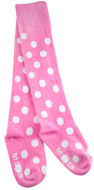 Pink with white dots thigh high socks