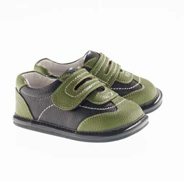 Wide strap Trainer in Olive and Brown